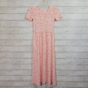 Dot Dot Smile Long Maxi Dress Fall Print Pumpkins Leaves Orange Size 8/10